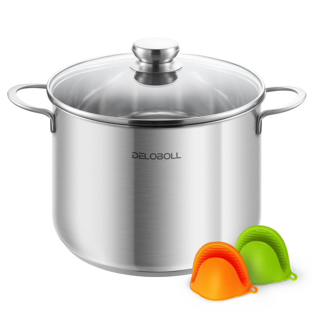 DELOBOLL Tri-Ply Stainless Steel Stockpot Cookware